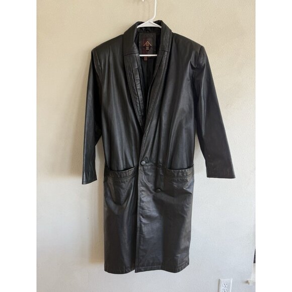 G3 Other - Men's G3 Small S Blazer Long Overcoat Coat Jacket Black Leather